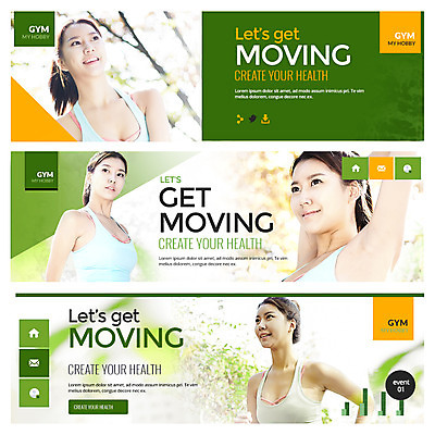 PSD 템플릿 배너 여자 웹템플릿 여러명 20대 성인 취미 조깅 운동 건강관리 한국인 이벤트배너 웹배너 이미지템플릿 다수 건강 관리 사람 동양인 청년 파일형식
