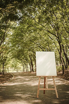 주간 PSD 나무 편집이미지 공원 백그라운드 프레임 사람없음 야외 산책로 디지털합성 이젤 캔버스 디지털아트 이미지편집 자연요소 식물 공공시설 길 미술도구 파일형식