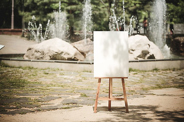 주간 PSD 편집이미지 공원 백그라운드 프레임 사람없음 야외 돌_바위 디지털합성 이젤 분수 캔버스 디지털아트 이미지편집 자연요소 공공시설 미술도구 파일형식