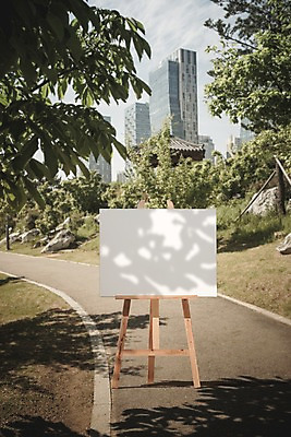 주간 PSD 나무 편집이미지 길 백그라운드 프레임 빌딩 사람없음 야외 디지털합성 이젤 캔버스 디지털아트 이미지편집 자연요소 식물 건물 미술도구 파일형식