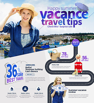 PSD 외국인 템플릿 여자 수영복 어린이 웹템플릿 이벤트페이지 이벤트 성인 두명 여름휴가 바캉스 캐리어 파라솔 이미지템플릿 옷 휴가 사람 인종 여행가방 페이지 파일형식 여름_계절