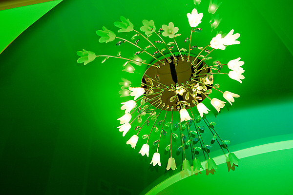 포토 JPG 해외이미지 디자인 꽃 전등 조명 기술 실내 사람없음 초록색 빛 반사 거울 광선 램프 천장 샹들리에 강렬 많음 해외202004 해외포토 식물 컬러 컨셉 내부 파일형식 이미지허브