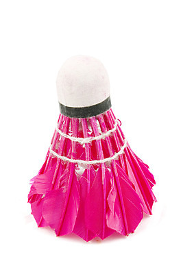 포토 JPG 해외이미지 스포츠 분홍색 공 사람없음 컬러풀 게임 흰색 깃털 배드민턴 고립 해외202004 해외포토 컬러 놀이 구기 파일형식 이미지허브