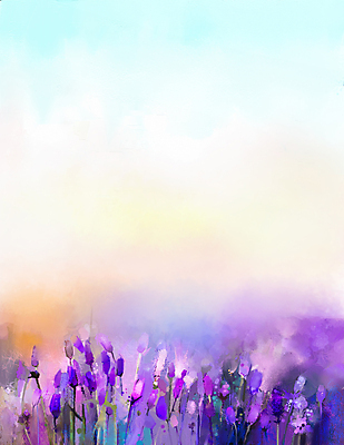JPG 해외이미지 꽃 백그라운드 일러스트 수채화 미술 사람없음 보라색 그림 손그림 라벤더 카피스페이스 해외202004 해외일러스트 식물 컬러 문화예술 공백 허브 파일형식 이미지허브