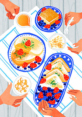 PSD 손 음식 빵 포크 일러스트 딸기 치즈 신체부위 차 블루베리 팬케이크 킨포크 국내일러스트 식기 음료 과일 유제품 사람 케이크 파일형식