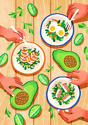 PSD 손 음식 포크 일러스트 신체부위 샐러드 라임 아보카도 킨포크 국내일러스트 식기 과일 사람 파일형식