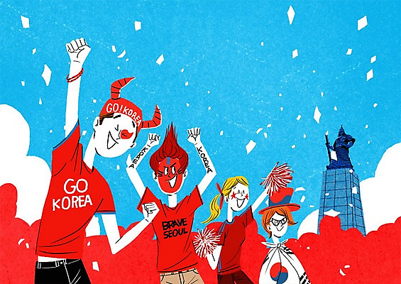 PSD 모자 여자 남자 올림픽 일러스트 응원 여러명 성인 태극기 응원복 응원단 이순신장군비 국내일러스트 잡화 옷 스포츠 다수 사람 국기 파일형식