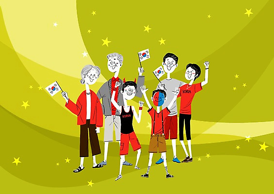 PSD 여자 노년 남자 별 어린이 올림픽 일러스트 가족 응원 여러명 성인 태극기 국내일러스트 자연요소 스포츠 다수 관계 사람 국기 파일형식