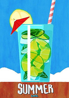 PSD 음료 백그라운드 일러스트 잔 빨대 사람없음 여름 여름휴가 바캉스 얼음 모히토 국내일러스트 자연요소 식기 계절 휴가 칵테일 파일형식 여름_계절