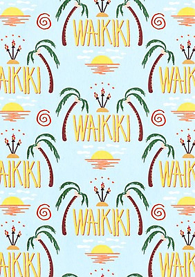 PSD 백그라운드 패턴 일러스트 사람없음 여름 여름휴가 바캉스 야자수 태양 노을 횃불 국내일러스트 자연요소 나무 계절 무늬 휴가 도구 파일형식 여름_계절