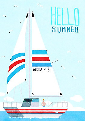 주간 PSD 남자 바다 백그라운드 요트 일러스트 갈매기 한명 성인 사람없음 야외 여름 여름휴가 바캉스 국내일러스트 자연요소 1 계절 배_교통 조류 휴가 사람 파일형식 여름_계절