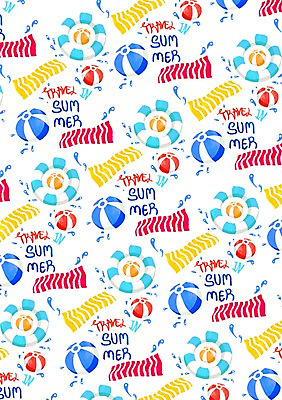 PSD 백그라운드 패턴 일러스트 사람없음 여름 여름휴가 바캉스 비치볼 튜브 비치타올 국내일러스트 계절 무늬 공 휴가 바캉스용품 수건 파일형식 여름_계절