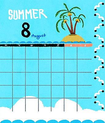PSD 섬 백그라운드 일러스트 갈매기 사람없음 여름 여름휴가 바캉스 야자수 달력 8월 국내일러스트 나무 계절 조류 휴가 날짜 파일형식 여름_계절