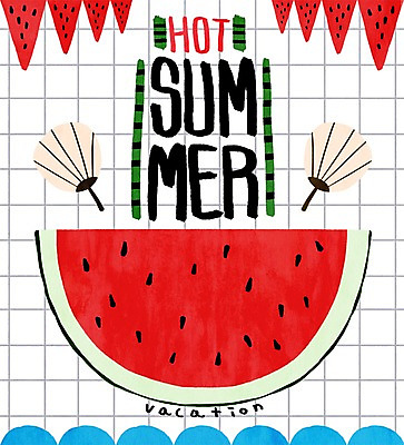 PSD 백그라운드 일러스트 여름음식 수박 사람없음 여름 여름휴가 바캉스 부채 제철음식 제철과일 과채 국내일러스트 계절 음식 채소 과일 휴가 제철 파일형식 여름_계절