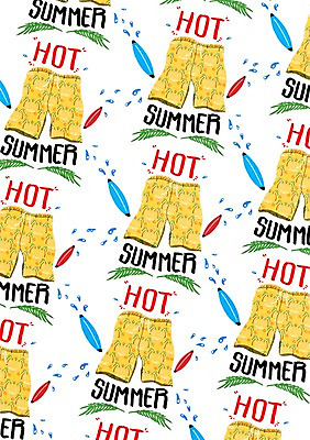 PSD 수영복 백그라운드 패턴 일러스트 나뭇잎 사람없음 여름 여름휴가 바캉스 서핑보드 국내일러스트 옷 계절 잎 무늬 휴가 보드_스포츠 파일형식 여름_계절