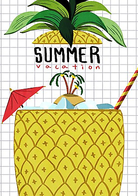 PSD 섬 백그라운드 일러스트 사람없음 여름 여름휴가 바캉스 야자수 파인애플 파인애플주스 국내일러스트 나무 계절 과일 휴가 과일주스 열대과일 파일형식 여름_계절