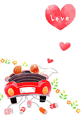 PSD 여자 남자 꽃 결혼 일러스트 성인 두명 하트 캔 청첩장 웨딩카 국내일러스트 모양 식물 자동차 카드_감사 사람 이벤트 파일형식