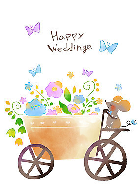 PSD 꽃 나비 결혼 일러스트 나뭇잎 사람없음 수레 쥐 청첩장 국내일러스트 식물 곤충 잎 카드_감사 이벤트 카트 설치류 파일형식