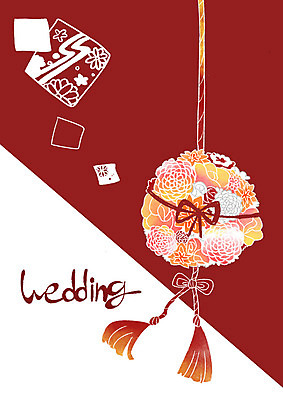 PSD 꽃 리본 결혼 일러스트 사람없음 장식 청첩장 국내일러스트 식물 카드_감사 이벤트 파일형식