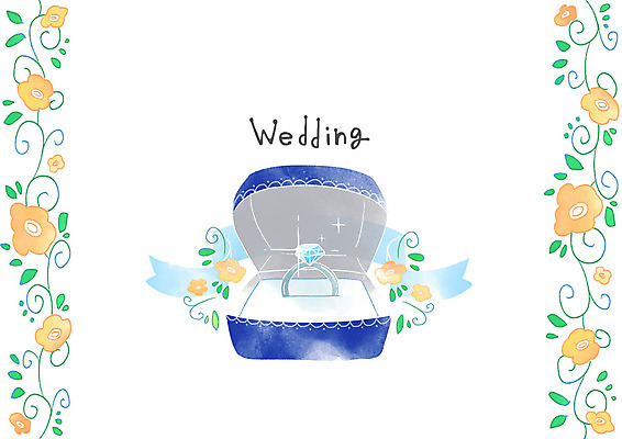 PSD 꽃 결혼 일러스트 사람없음 라벨 청첩장 다이아몬드반지 국내일러스트 식물 카드_감사 프레임 이벤트 반지 파일형식