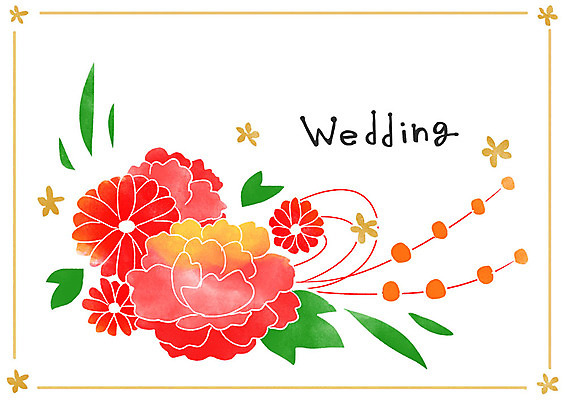 PSD 꽃 결혼 일러스트 사람없음 청첩장 국내일러스트 식물 카드_감사 이벤트 파일형식