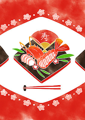 PSD 꽃 결혼 일러스트 젓가락 사람없음 바닷가재 청첩장 일본음식 국내일러스트 식물 음식 카드_감사 수저 이벤트 가재 파일형식