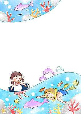 PSD 여자 남자 어린이 바다 일러스트 물놀이 프레임 어류 두명 스노클링 산호초 돌고래 어린이세상 튜브 스노클링용품 프레임일러스트 국내일러스트 스포츠용품 포유류 놀이 사람 수중동물 수상스포츠 수중식물 파일형식