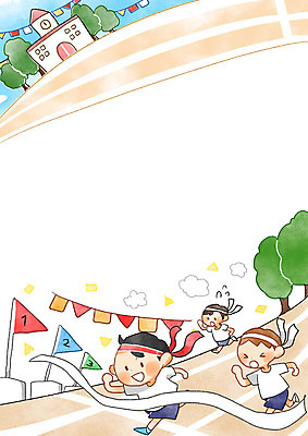 PSD 나무 남자 어린이 일러스트 학교 프레임 세명 달리기 깃발 어린이세상 프레임일러스트 국내일러스트 식물 교육 모션 사람 파일형식