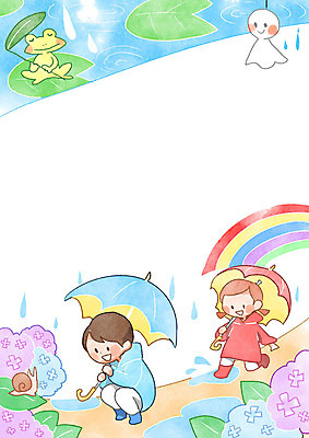 PSD 여자 남자 어린이 무지개 일러스트 우산 프레임 개구리 두명 연못 비 연잎 달팽이 어린이세상 우비 수국 프레임일러스트 국내일러스트 자연요소 옷 꽃 잎 날씨 연체동물 양서류 사람 파일형식
