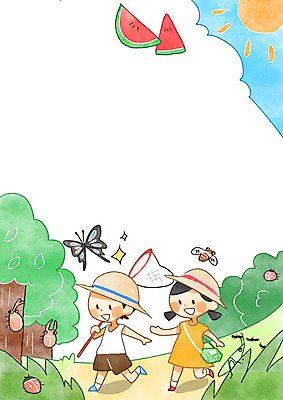 PSD 나무 여자 남자 어린이 나비 일러스트 여름음식 수박 프레임 두명 여름 태양 풍뎅이 밀짚모자 어린이세상 무당벌레 곤충채집 개미 메뚜기 매미 채집망 채집통 프레임일러스트 제철음식 제철과일 국내일러스트 자연요소 식물 모자_잡화 계절 음식 곤충 과일 통 사람 수집 제철 파일형식 여름_계절