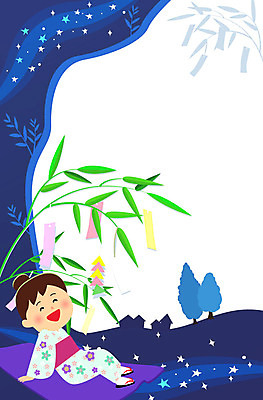 여자 문화 일본문화 일러스트 밤하늘 프레임 한명 이벤트 성인 은하수 칠석 유카타 프레임일러스트 전통프레임 국내일러스트 AI파일 1 동양문화 전통 명절 외국문화 자연 하늘 사람 야간 일본전통의상 파일형식 벡터