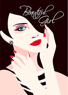 여자 포스터 일러스트 한명 성인 화장 뷰티 귀걸이 매니큐어 립메이크업 여신 국내일러스트 AI파일 1 장신구 사람 화장품 파일형식 벡터