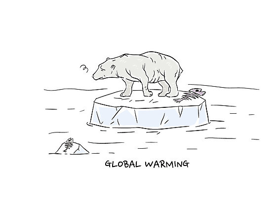 한마리 일러스트 사람없음 환경 북극곰 빙하 지구온난화 생선가시 국내일러스트 AI파일 녹이기 1 곰 모션 기후변화 파일형식 벡터