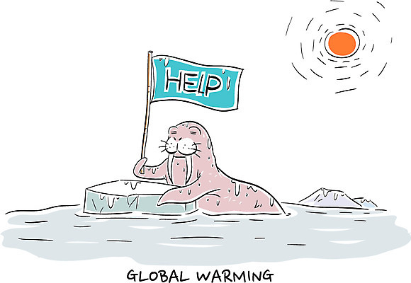 한마리 일러스트 사람없음 태양 환경 깃발 바다표범 빙하 지구온난화 헬프 국내일러스트 AI파일 녹이기 자연요소 1 포유류 모션 바다동물 도움 기후변화 파일형식 벡터