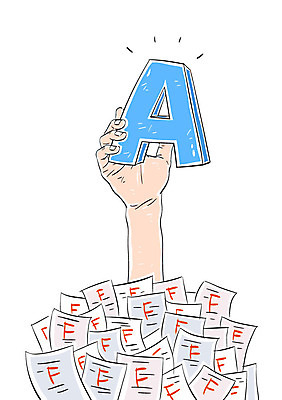 손 교육 종이 일러스트 신체부위 성적 A F 학점 국내일러스트 AI파일 알파벳 사람 파일형식 벡터