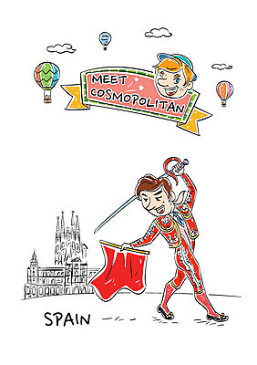 전신 남자 일러스트 서기 성인 두명 열기구 스페인 칼 전통의상 투우사 국내일러스트 AI파일 직업 전통 유럽 항공교통 모션 사람 파일형식 벡터