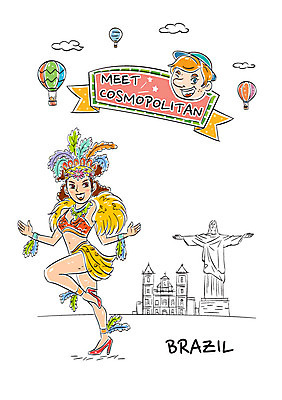 전신 여자 남자 일러스트 서기 성인 두명 열기구 전통의상 브라질 쌈바 예수상 국내일러스트 AI파일 전통 항공교통 모션 사람 조형물 남아메리카 파일형식 벡터