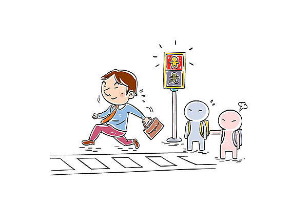 전신 남자 일러스트 한명 서기 성인 예절 횡단보도 신호등 공공예절 무단횡단 무단 국내일러스트 AI파일 1 모션 사람 보행로 횡단 파일형식 벡터