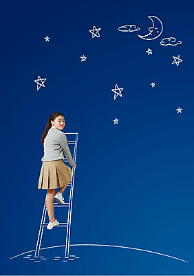 전신 구름 학생 여자 교복 별 사다리 청소년 포토일러 하늘 한명 뒷모습 한국인 달 뒤돌아보기 야간 청소년교육 오르기 이미지편집 AI파일 자연요소 편집이미지 1 옷 교육 뷰포인트 모션 사람 동양인 도구 파일형식 벡터