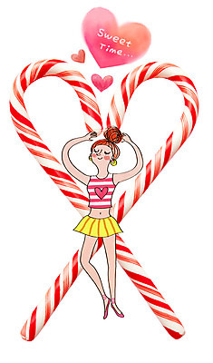 PSD 편집이미지 여자 디저트 사탕 한명 성인 하트 지팡이사탕 이미지편집 모양 1 음식 사람 파일형식