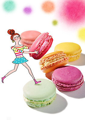 PSD 편집이미지 여자 디저트 한명 성인 마카롱 이미지편집 1 음식 사람 파일형식