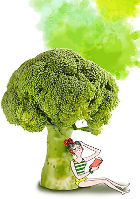 PSD 편집이미지 여자 디저트 여름음식 한명 성인 책 독서 브로콜리 이미지편집 1 음식 채소 사람 파일형식 여름_계절