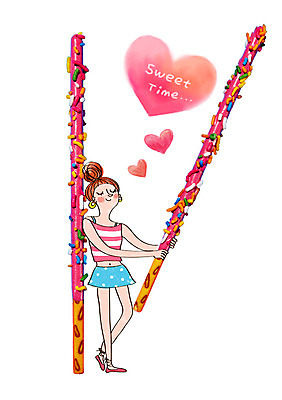 PSD 편집이미지 여자 디저트 한명 성인 하트 빼빼로 이미지편집 모양 1 음식 사람 막대과자 파일형식