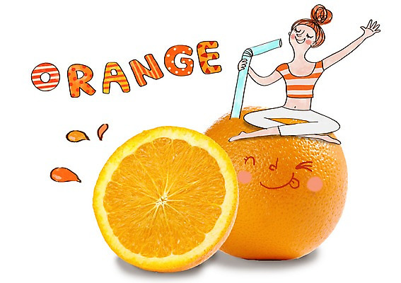 PSD 편집이미지 여자 오렌지 빨대 한명 성인 이미지편집 1 과일 사람 파일형식