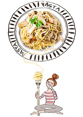 PSD 편집이미지 여자 포크 파스타 한명 성인 이미지편집 1 식기 서양음식 사람 파일형식