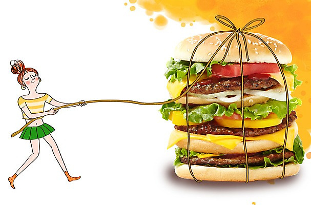 PSD 편집이미지 여자 치즈 패스트푸드 한명 성인 쌓기 햄버거 끈 패티 이미지편집 1 모션 유제품 사람 인스턴트 파일형식