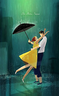 PSD 커플 여자 남자 일러스트 우산 포옹 날씨 성인 두명 비 장마 국내일러스트 자연요소 관계 안기 사람 비_날씨 파일형식