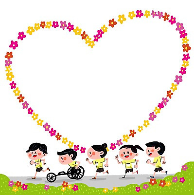 PSD 여자 남자 일러스트 프레임 여러명 성인 달리기 하트 장애인 휠체어 마라톤 프레임일러스트 하트프레임 국내일러스트 모양 다수 모션 사람 경기 육상스포츠 장애 파일형식