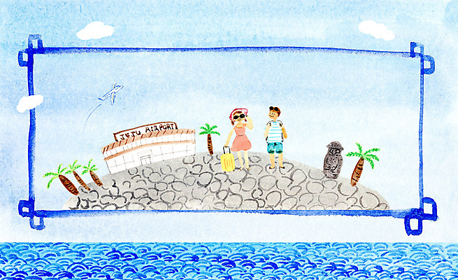 PSD 여자 남자 바다 일러스트 비행기 성인 두명 관광지 야자수 제주도 캐리어 공항 돌하르방 국내여행 국내일러스트 나무 여행 항공교통 교통시설 대중교통 한국 사람 여행가방 파일형식