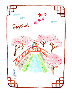 PSD 커플 여자 남자 일러스트 키스 성인 두명 관광지 강 축제 벚꽃 다리 벚나무 국내여행 진해 진해군항제 지역축제 대한민국축제 국내일러스트 나무 꽃 여행 관계 사람 신체부위 경상남도 애정표현 파일형식